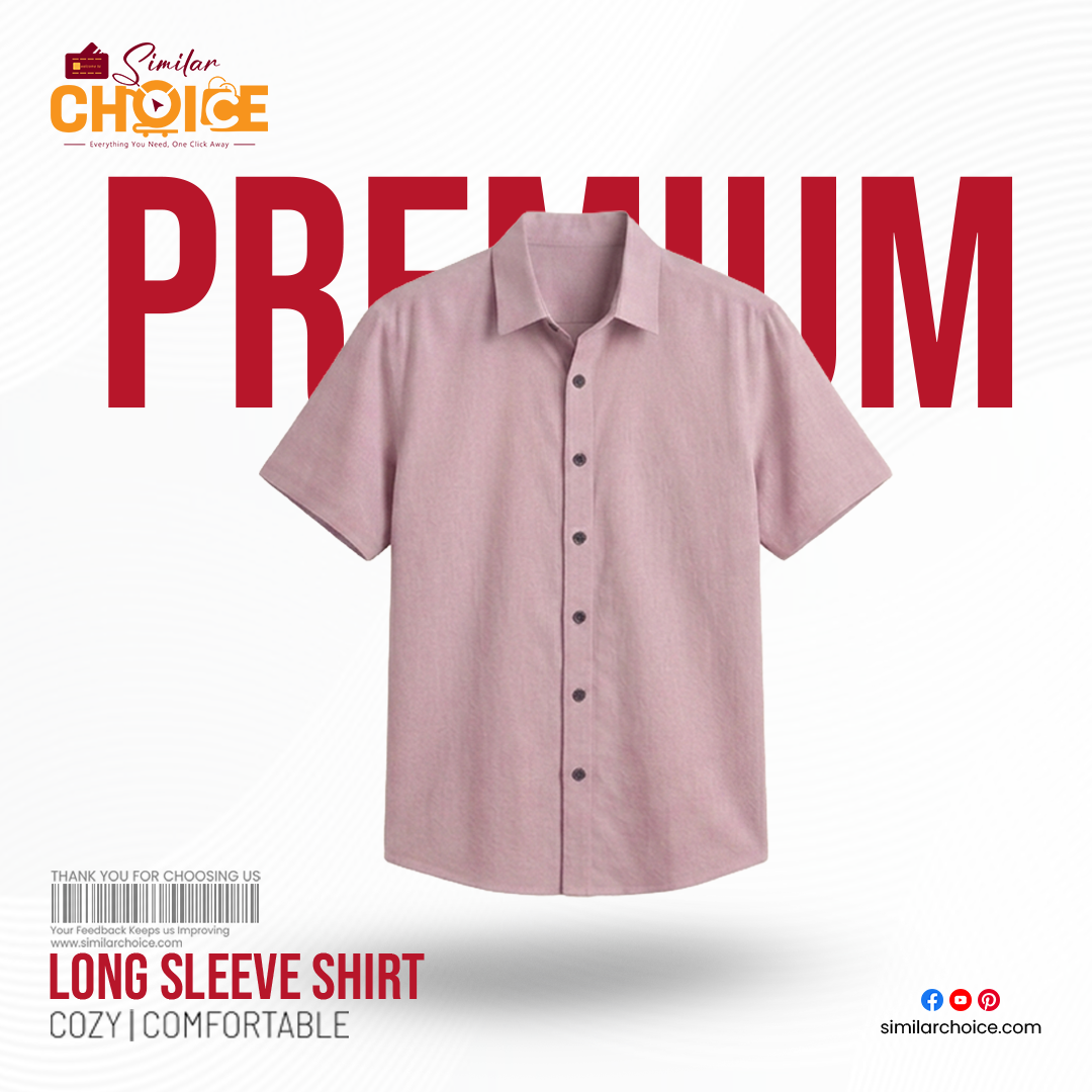 Men's Essential Premium Half Sleeve Shirt - Light Pink
