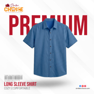 Men's Essential Premium Half Sleeve Shirt - Denim Blue