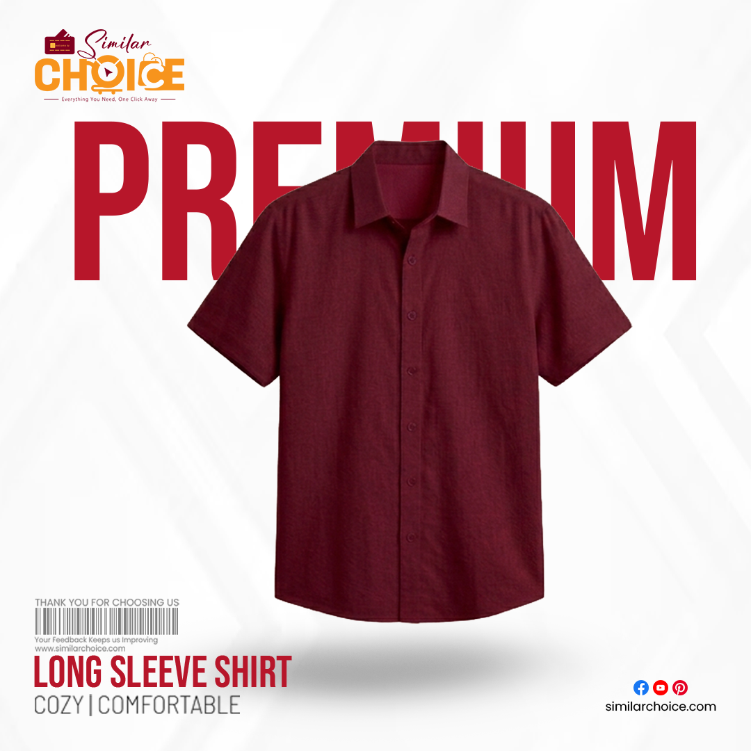 Men's Essential Premium Half Sleeve Shirt - Maroon