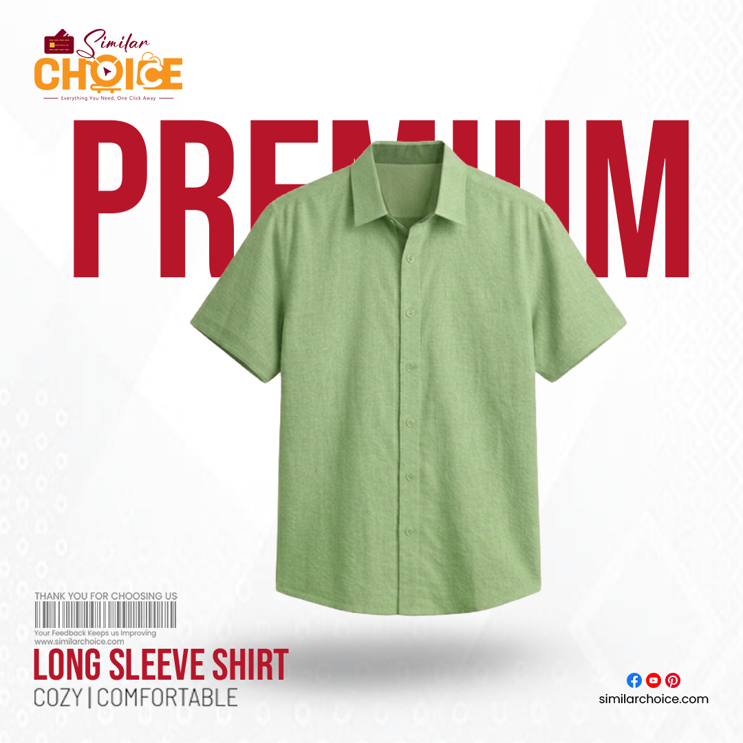 Men's Essential Premium Half Sleeve Shirt - Light Green