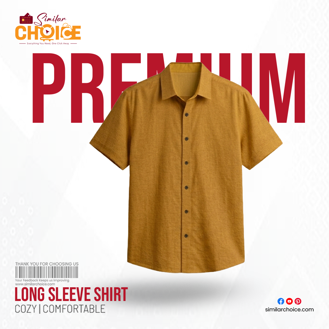 Men's Essential Premium Half Sleeve Shirt - Mustard Yellow