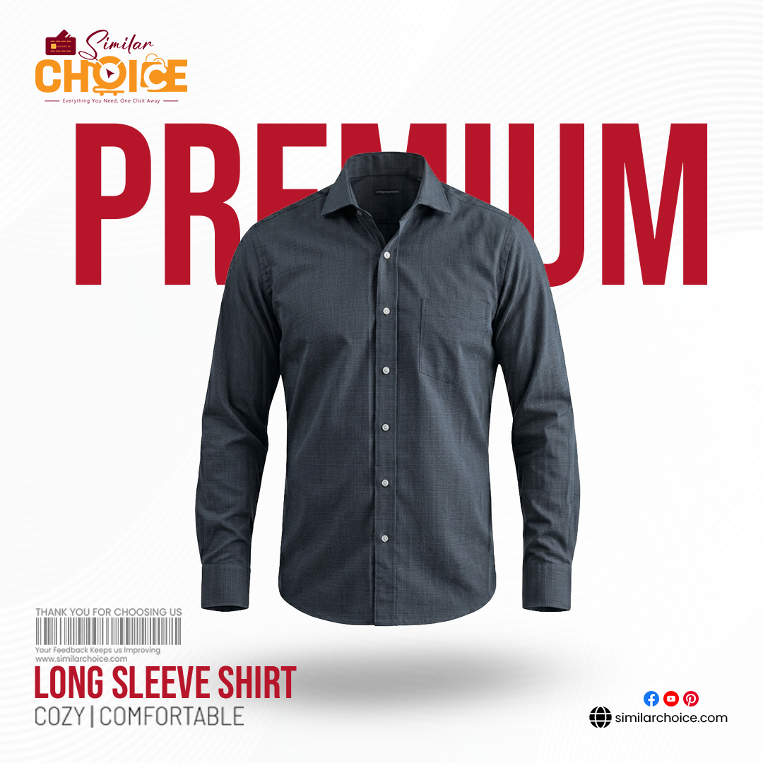 Men's Essential Premium Full Sleeve Shirt - Charcoal Gray