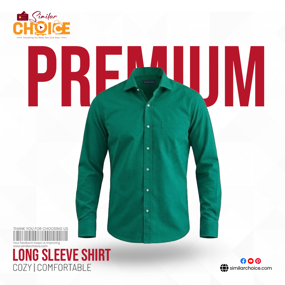 Men's Essential Premium Full Sleeve Shirt -Emerald Green