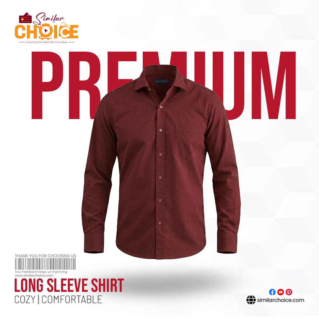 Men's Essential Premium Full Sleeve Shirt - Maroon