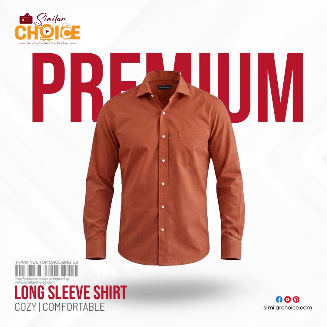 Men's Essential Premium Full Sleeve Shirt - Terracotta