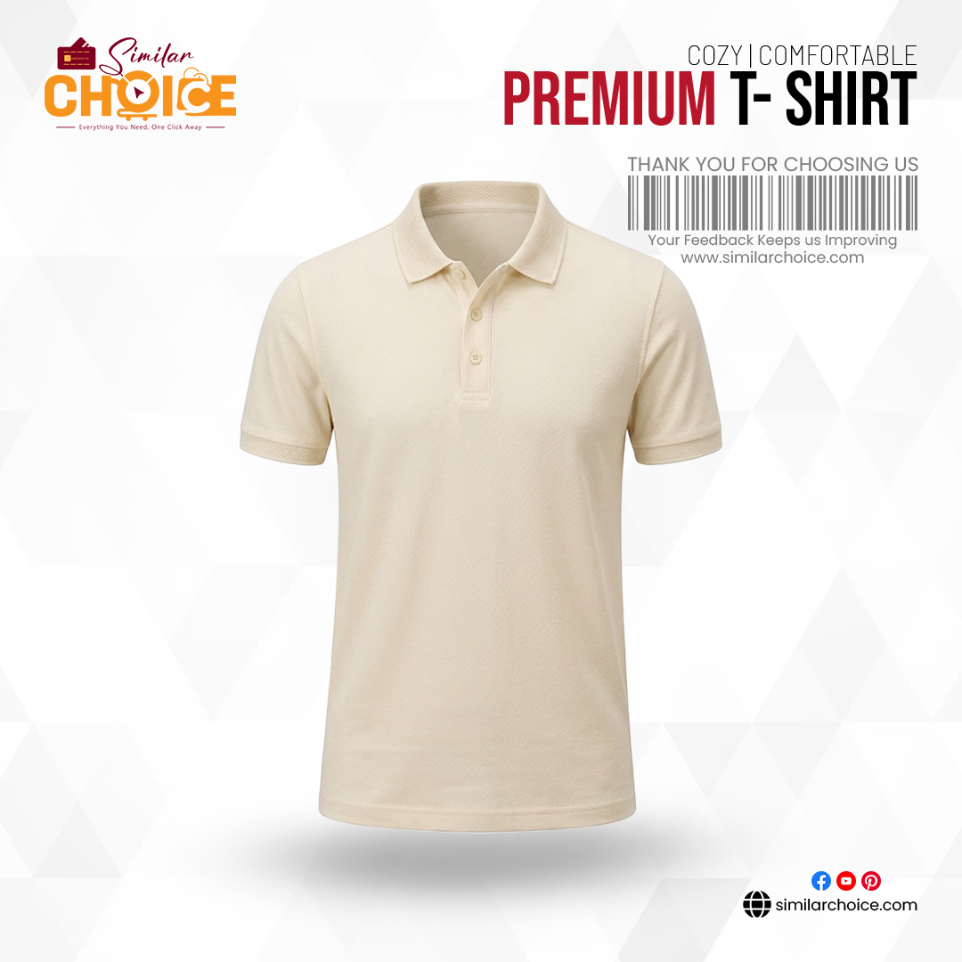 Men's Essential Premium Polo T-Shirt - Cream