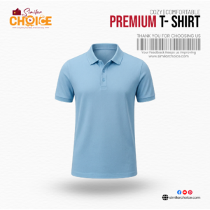 Men's Essential Premium Polo T-Shirt - Sky Blue
