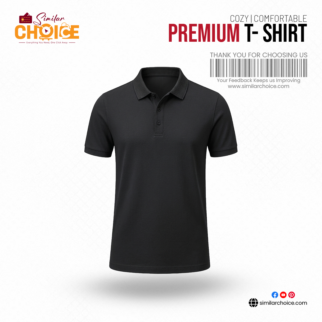 Men's Essential Premium Polo T-Shirt - Black