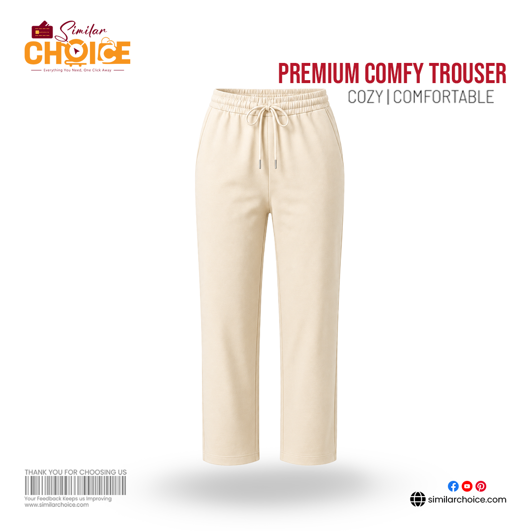 Women's Essential Premium Comfy Trouser – Cream