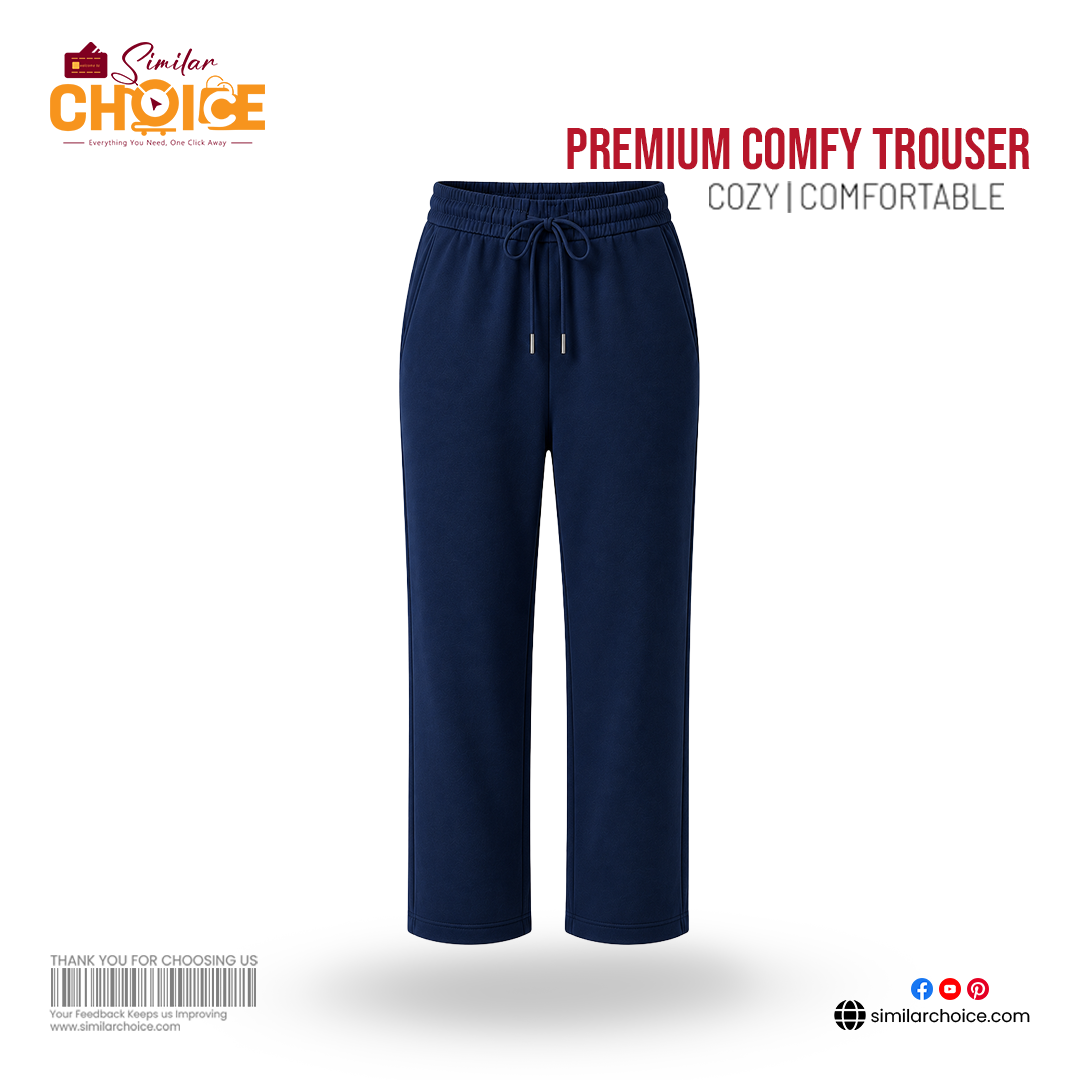 Women's Essential Premium Comfy Trouser – Navy Blue