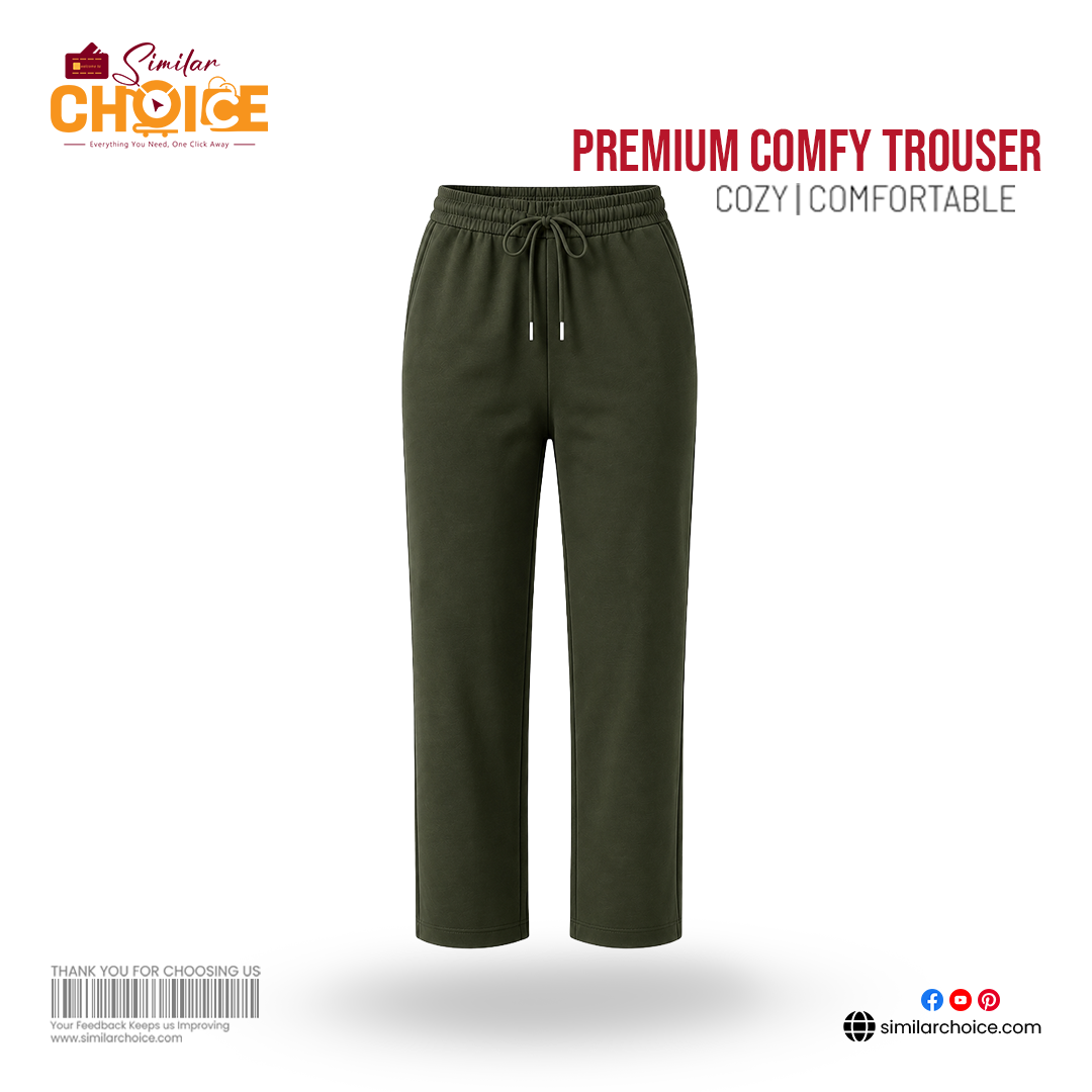 Women's Essential Premium Comfy Trouser – Olive Green