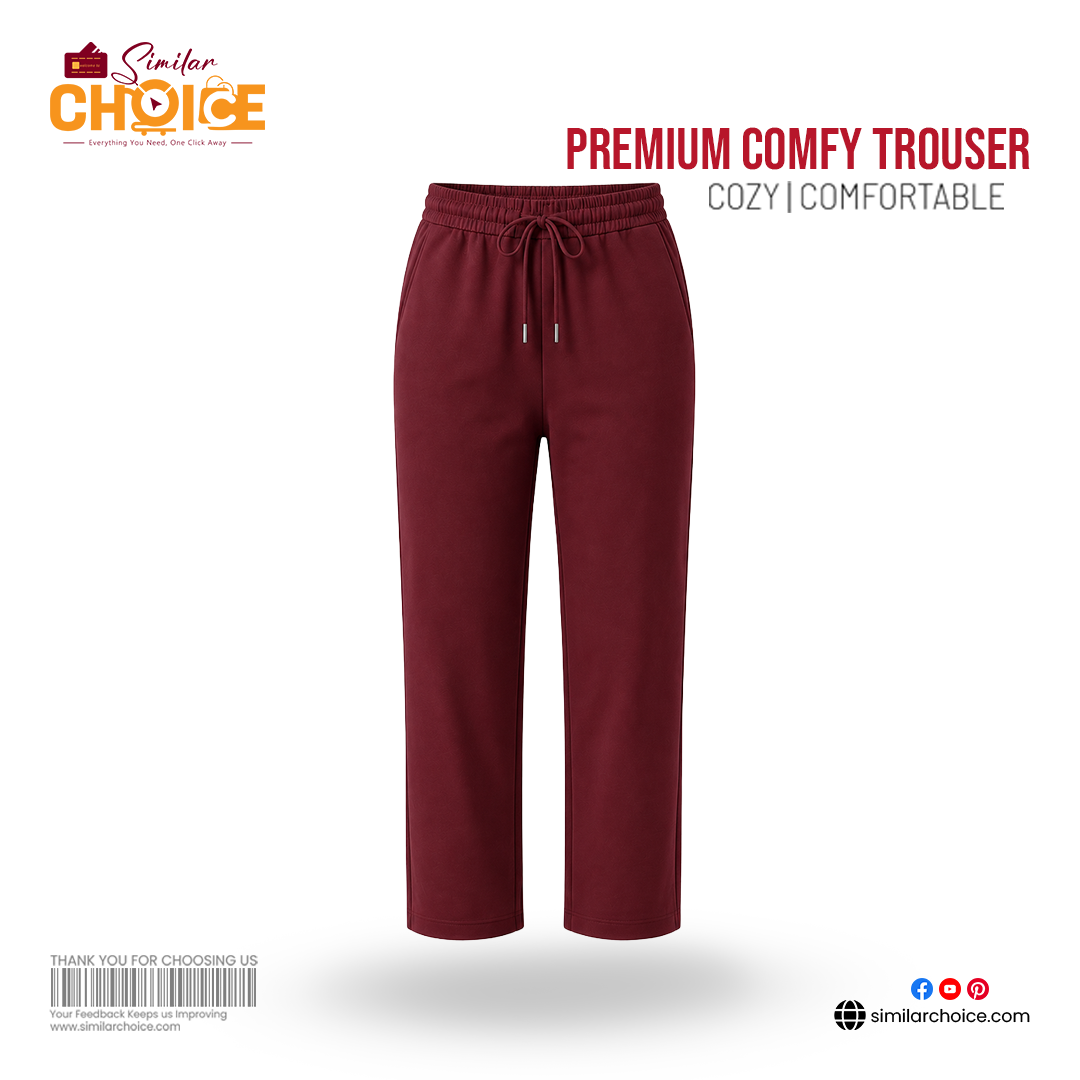 Women's Essential Premium Comfy Trouser – Maroon