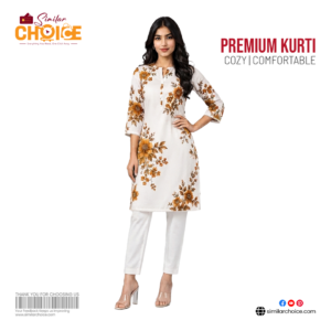 Women's Essential Premium Printed Kurti – Off White