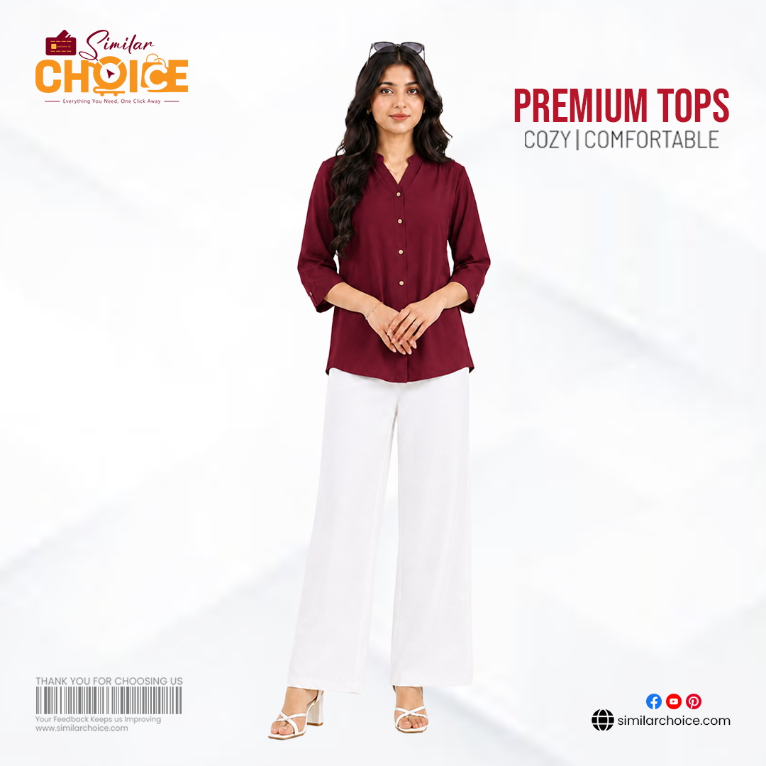 Women's Essential Premium Top – Maroon/Wine
