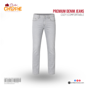 Men's Essential Premium Denim Jeans – Silver Light Grey
