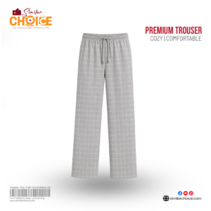 Men's Essential Premium Checkered Trouser – Light Ash Grey