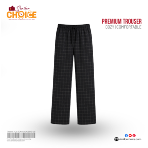 Men's Essential Premium Checkered Trouser – Carbon Black
