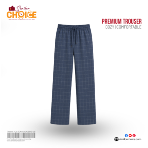 Men's Essential Premium Checkered Trouser – Steel Blue