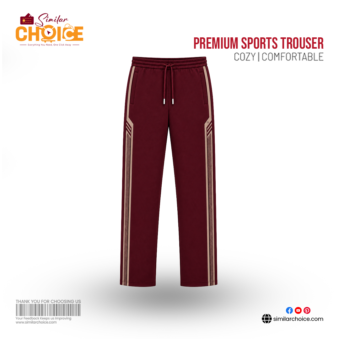 Men's Essential Premium Sports Trouser – Dark Cherry Red