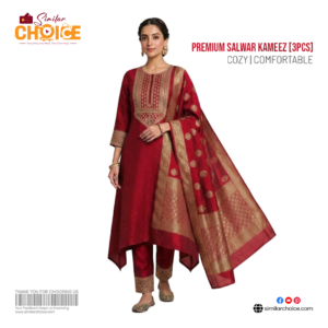 Women's Essential Premium Katan Salwar Kameez (3pcs) –  Maroon