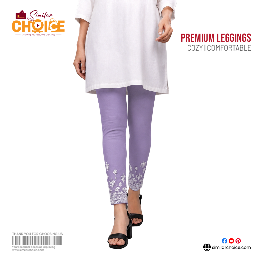 Women's Essential Premium Printed Leggings – Lavender Mist