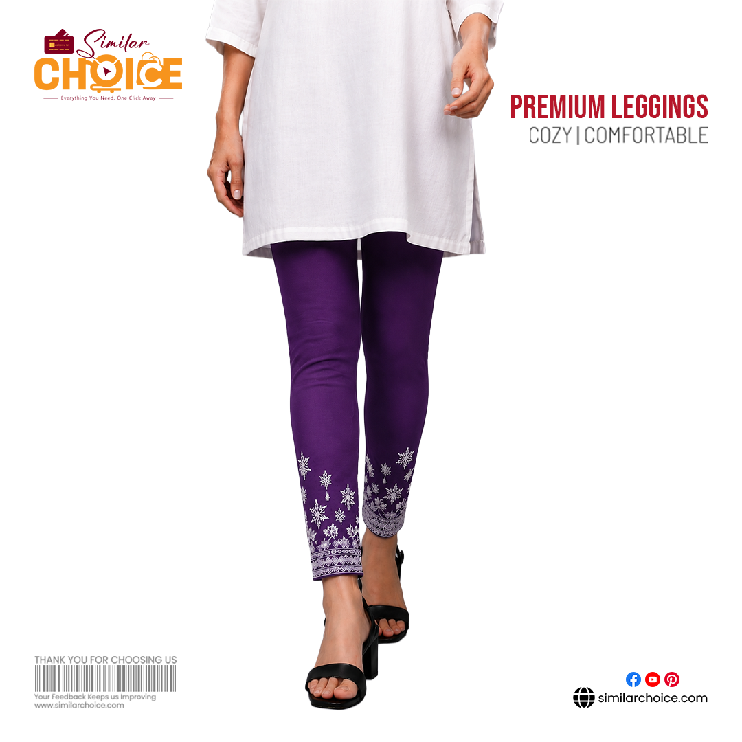 Women's Essential Premium Printed Leggings – Royal Purple